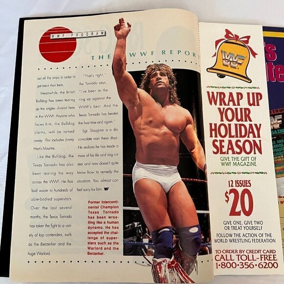 Vintage 1980s 1990s WWF Magazine Lot 10+ Von Erich Hulk Flair Poster Ads Trivia - Picture 11 of 16